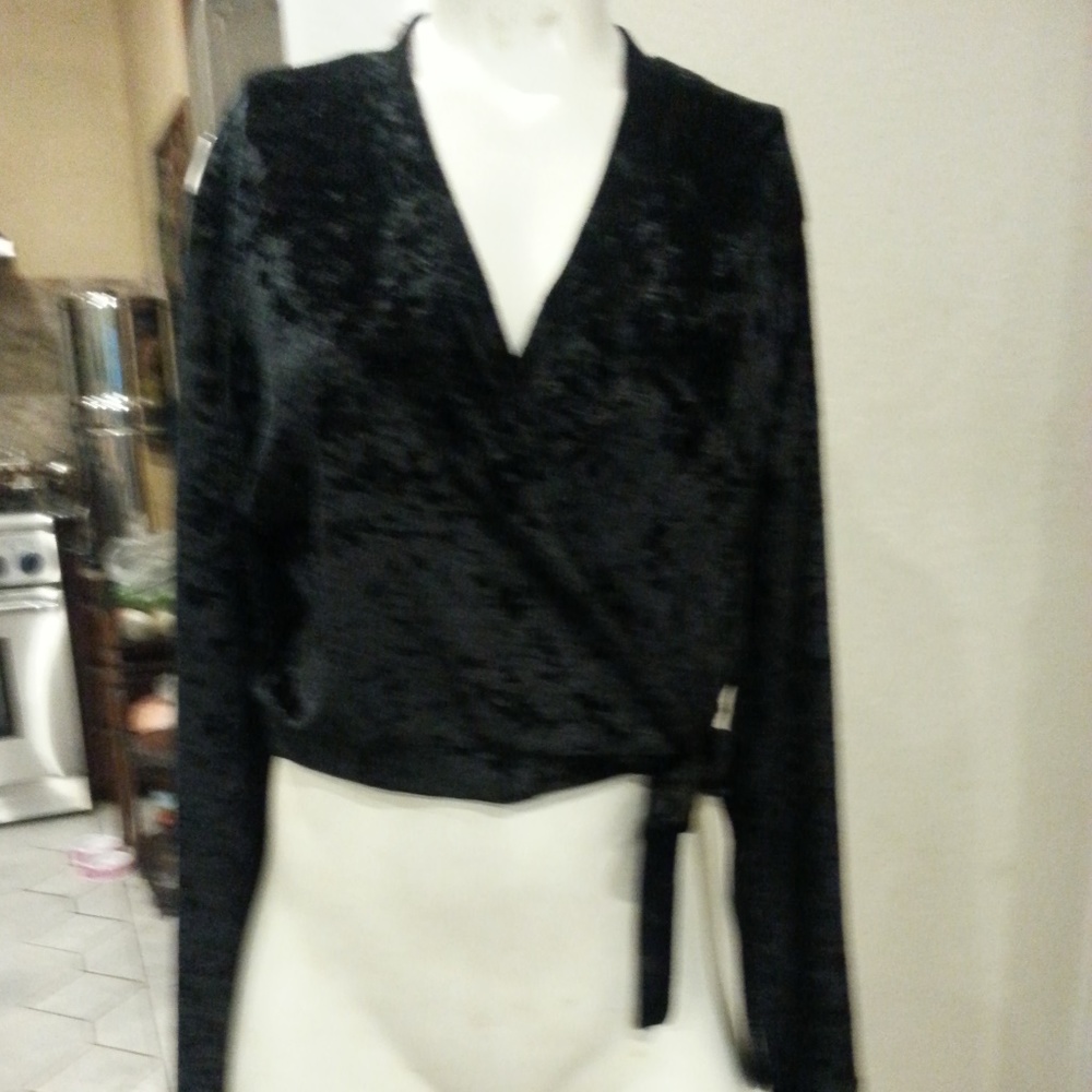 Victoria Secret Velour crop wrap jacket